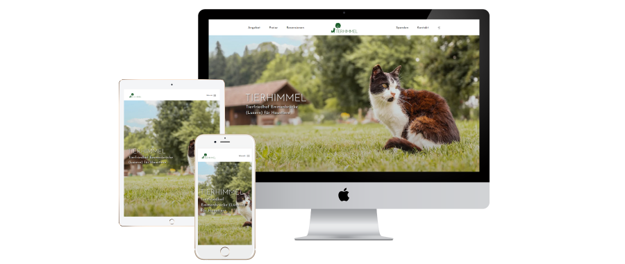 Website für Tierfriedhof und Tierbestattungen