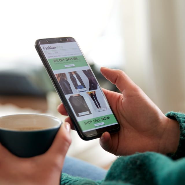 Mobiloptimierter Onlineshop auf dem Handy
