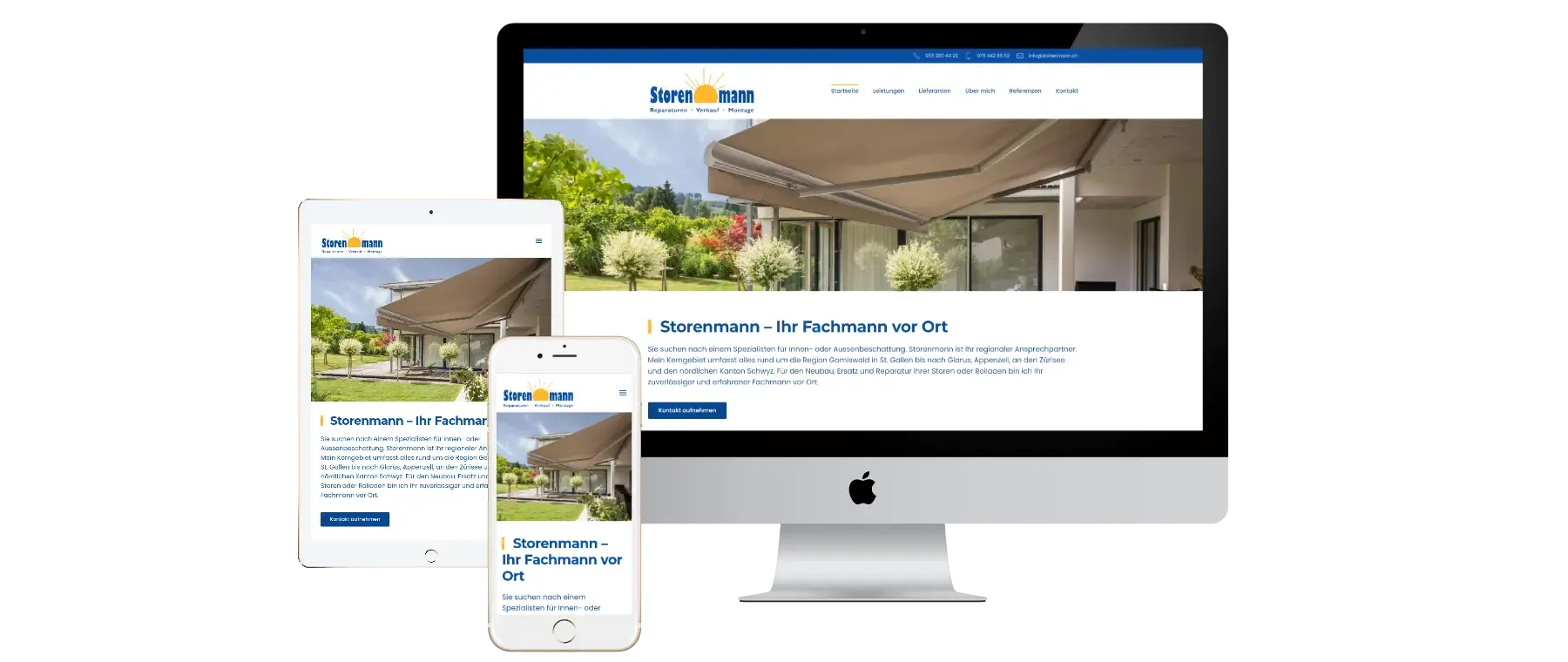 Website für Handwerk Storenbau - Storenmann
