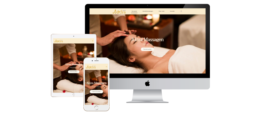 Website für eine Massagepraxis mit Spezialisierung auf Kopf- und Gesichtsmassage