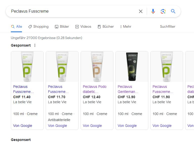 Produktanzeigen über Google Shopping